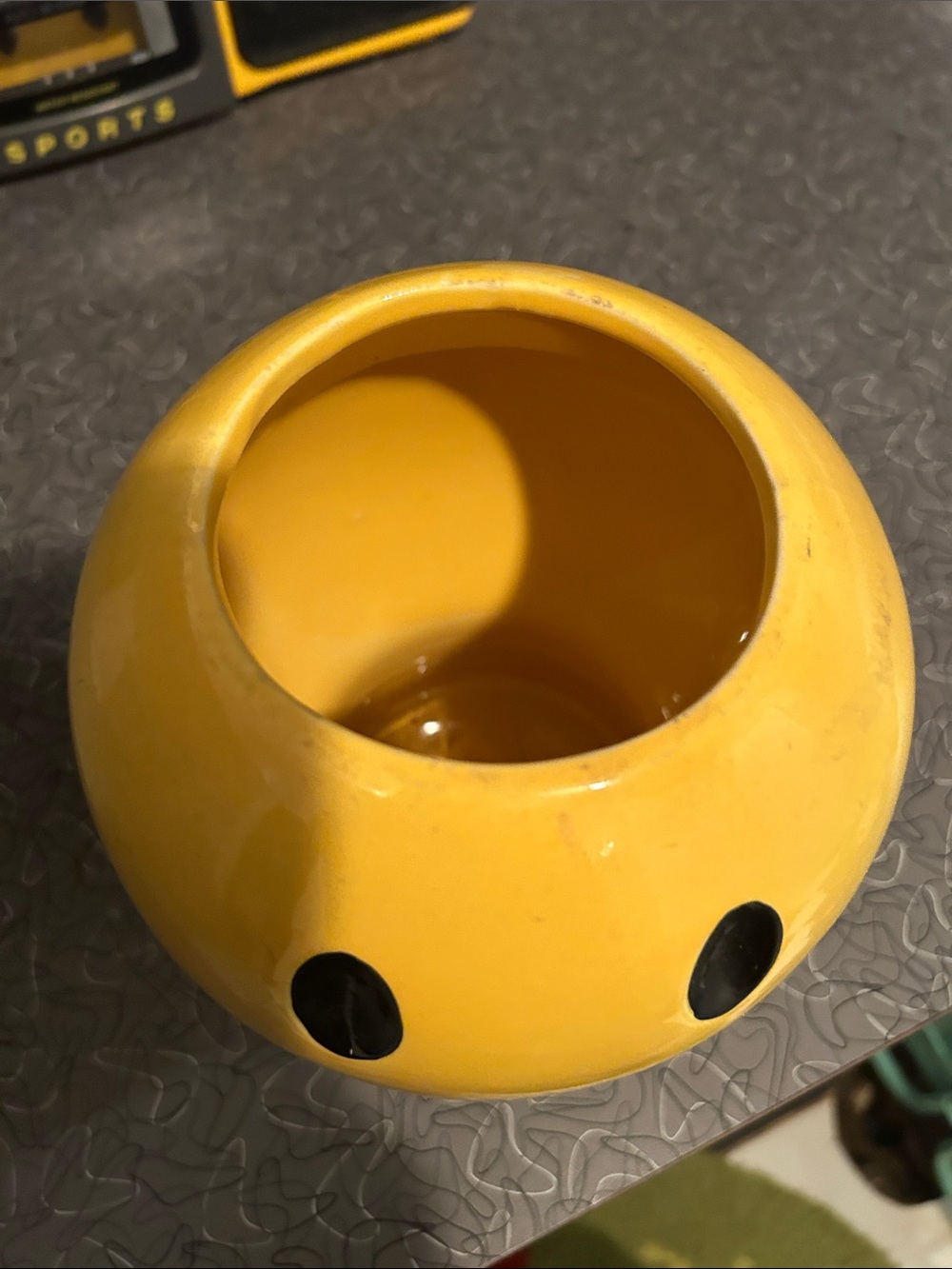 Vintage McCoy Yellow Smiley Face Ceramic Planter - Picture 3 of 7